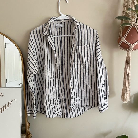 Urban Outfitters 100% Cotton Coastal Striped Button Down Shirt - Picture 3 of 6